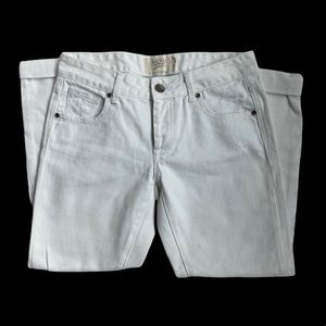 RACHEL ROY White Denim Distressed Girlfriend Jeans. Size: 24